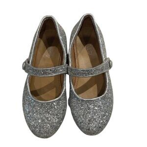 J.Crew kids 12 slip on silver sparkle Mary Jane Shoes